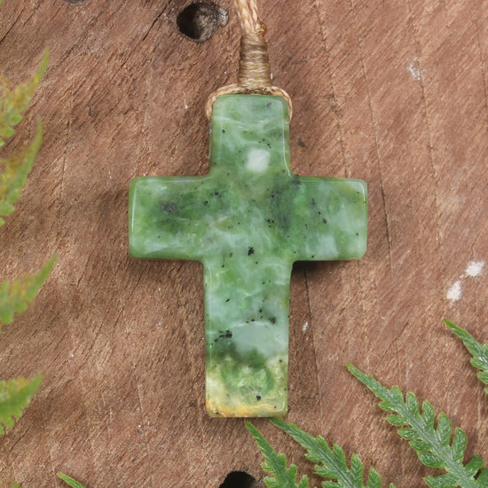 NZ Greenstone Cross pendant 