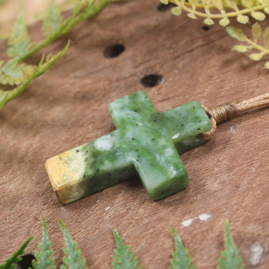 NZ Greenstone Cross pendant 