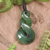 Twist or Pikorua carved from Hapopo Pounamu - NZ Greenstone