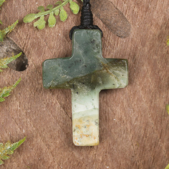 NZ Greenstone Cross pendant 