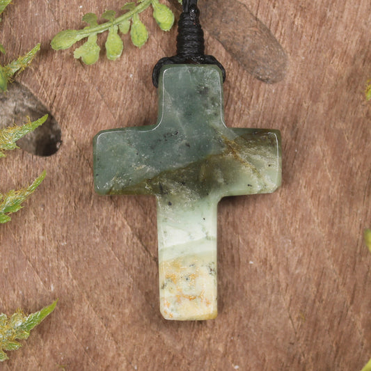 NZ Greenstone Cross pendant 