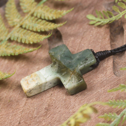 NZ Greenstone Cross pendant 
