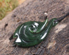 Hei Matau or Fish Hook carved from Kawakawa Pounamu - NZ Greenstone