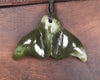 Whale Tail carved from Rimu Pounamu - NZ Greenstone