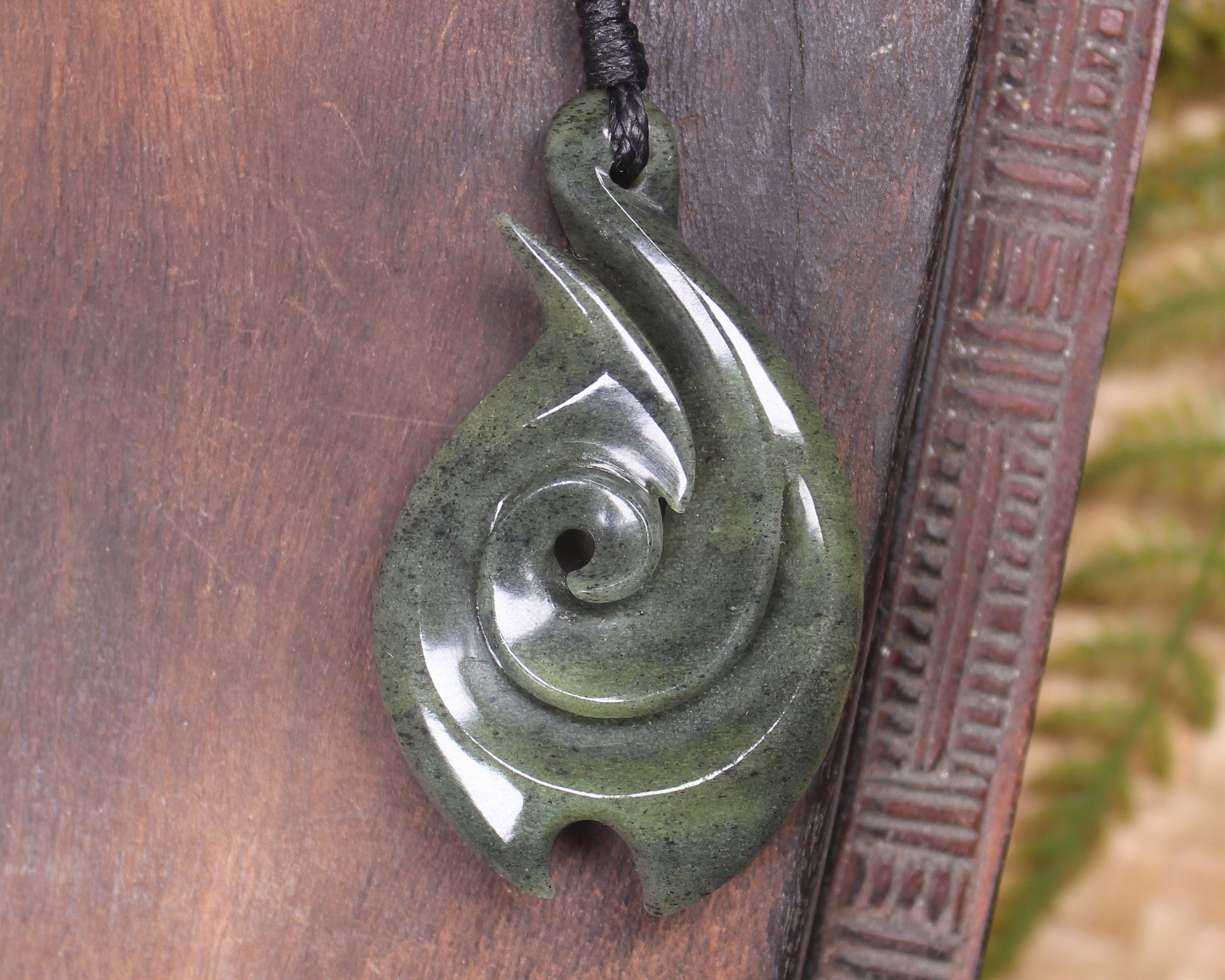 Hei Matau carved from NZ Serpentine