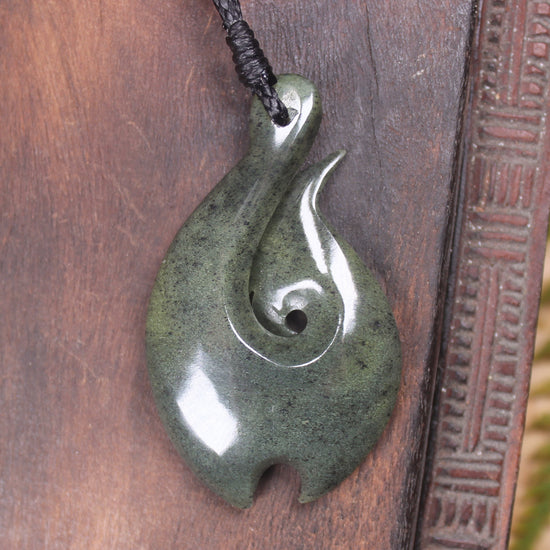 Hei Matau carved from NZ Serpentine