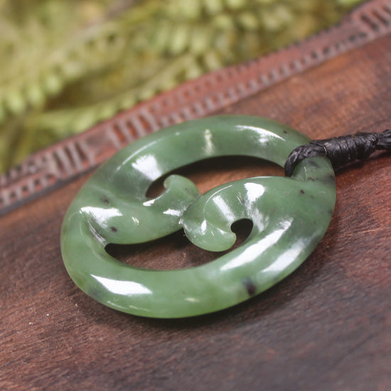 Koru carved from Hapopo Pounamu - NZ Greenstone