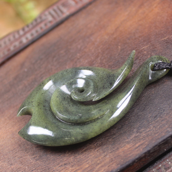 Hei Matau carved from NZ Serpentine