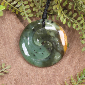 Koru carved from Raukaraka Pounamu - NZ Greenstone
