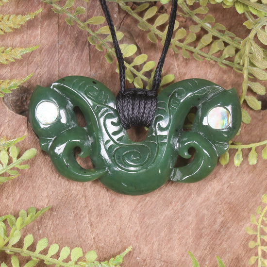 Hapopo Pounamu Pekapeka Pendant -  NZ Greenstone