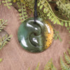 Koru carved from Flower Jade Pounamu - NZ Greenstone