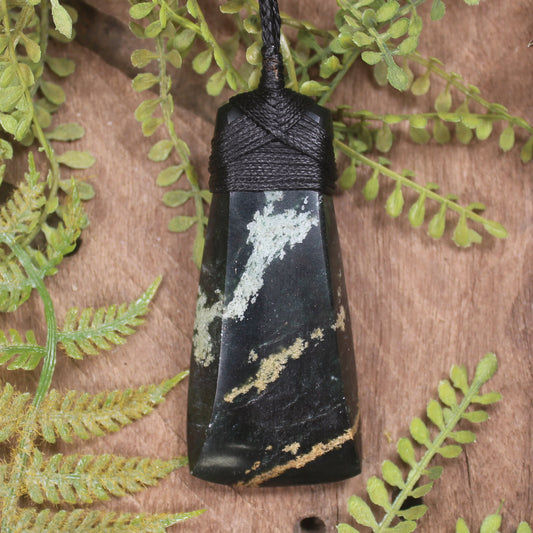 Serpentine Pounamu carved into a Toki Pendant - NZ Greenstone