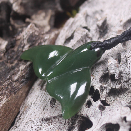 Whale Tail carved from Kawakawa Pounamu - NZ Greenstone