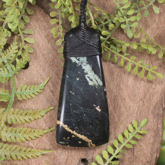 Serpentine Pounamu carved into a Toki Pendant - NZ Greenstone
