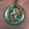 Koru pendant carved from Kawakawa Pounamu - NZ Greenstone