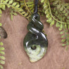 Rimu Pounamu Koru Twist Pendant - NZ Greenstone