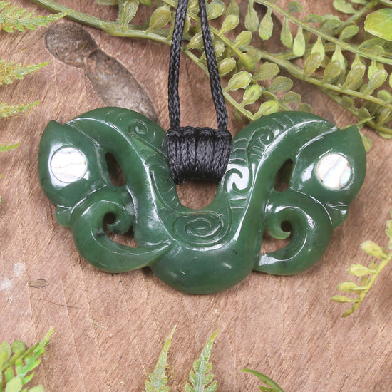 Hapopo Pounamu Pekapeka Pendant -  NZ Greenstone