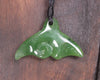Whale tail carved from Hapopo Pounamu - NZ Greenstone