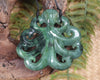 Te Wheke or Octopus Pendant carved from Inanga Pounamu - NZ Greenstone