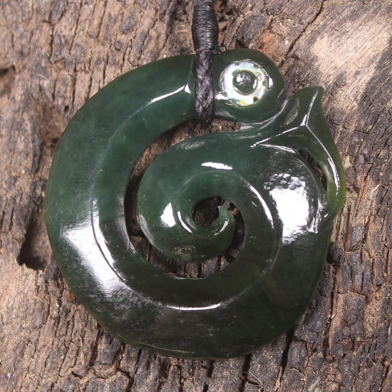 Koropepe carved from Kawakawa Pounamu - NZ Greenstone