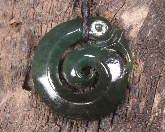 Koropepe carved from Kawakawa Pounamu - NZ Greenstone