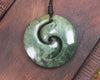 Koru pendant carved from Kawakawa Pounamu - NZ Greenstone