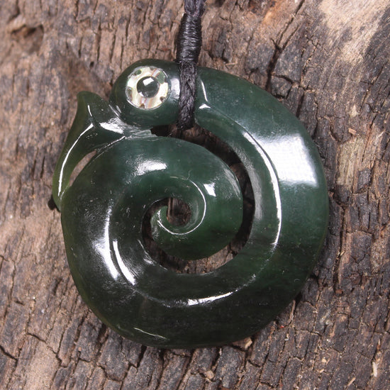 Koropepe carved from Kawakawa Pounamu - NZ Greenstone