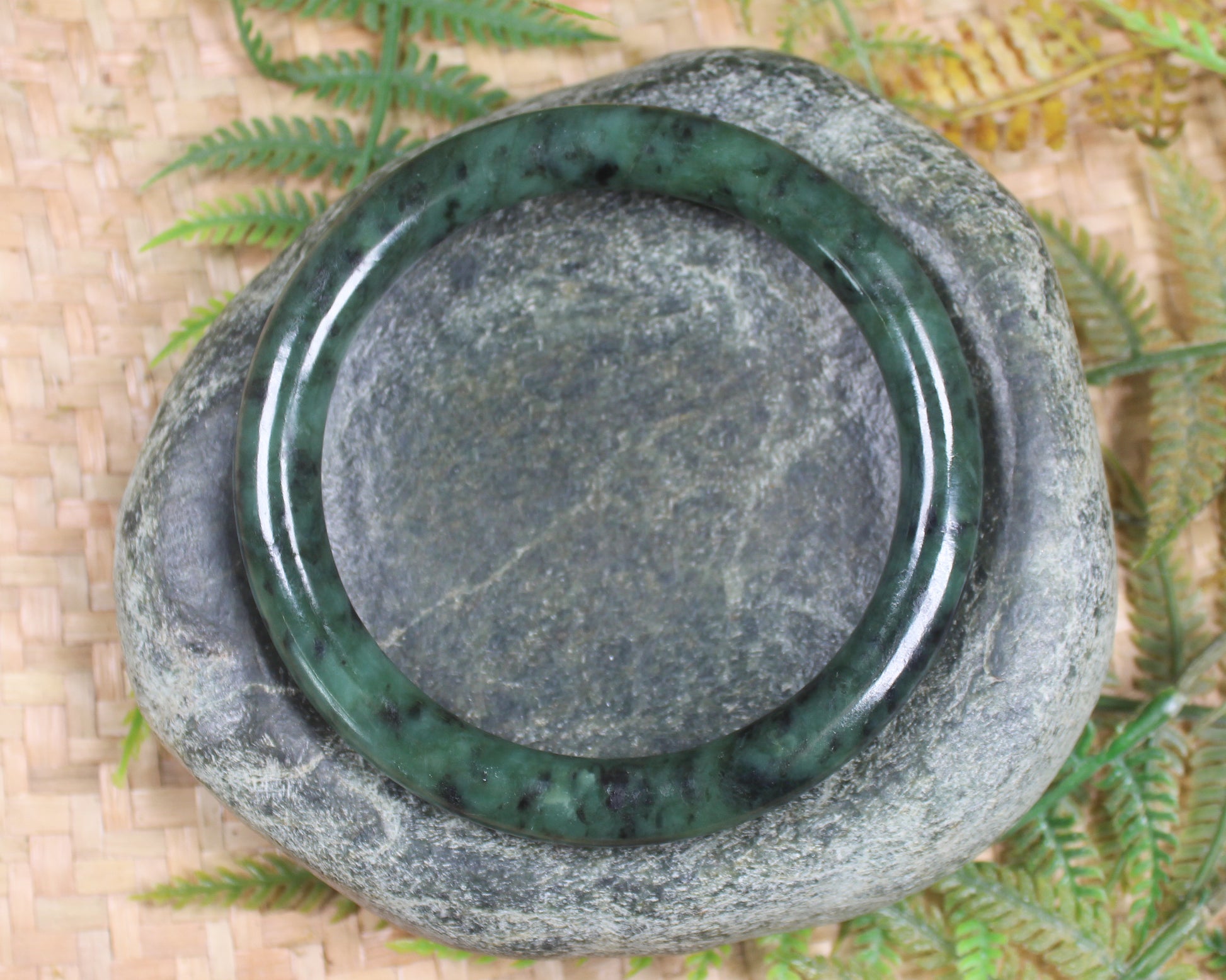Bangle carved from Rimu Pounamu - NZ Greenstone