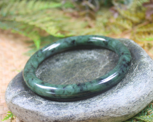 Bangle carved from Rimu Pounamu - NZ Greenstone