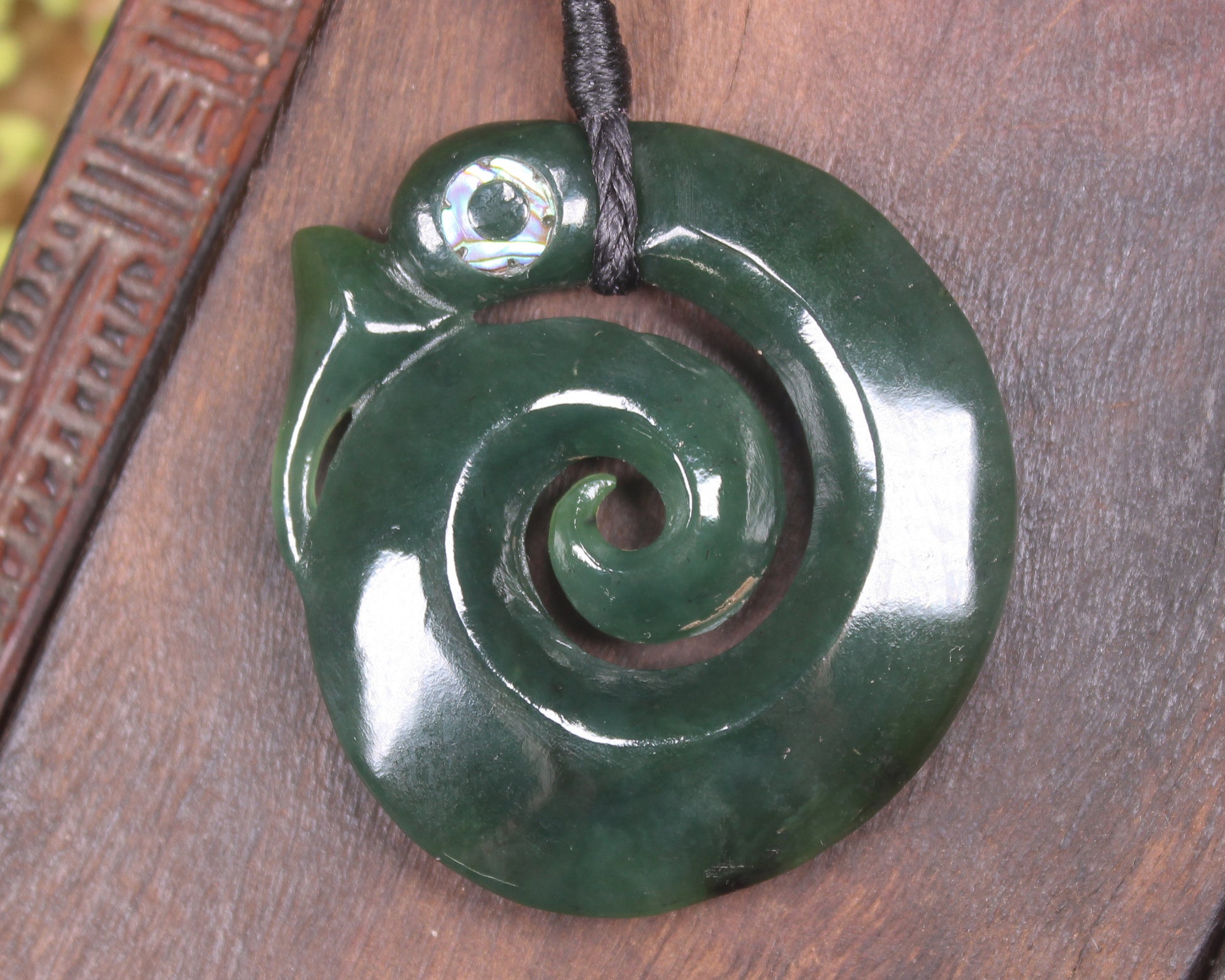Koropepe carved from Kawakawa Pounamu - NZ Greenstone
