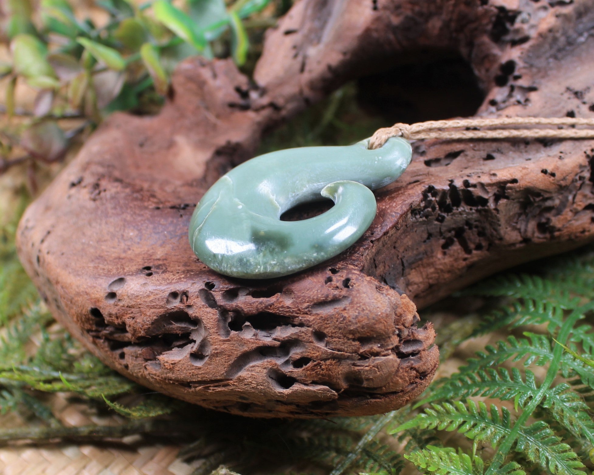 Hei Matau carved from Inanga Pounamu - NZ Greenstone