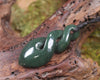 Twist carved from Kawakawa Pounamu - NZ Greenstone