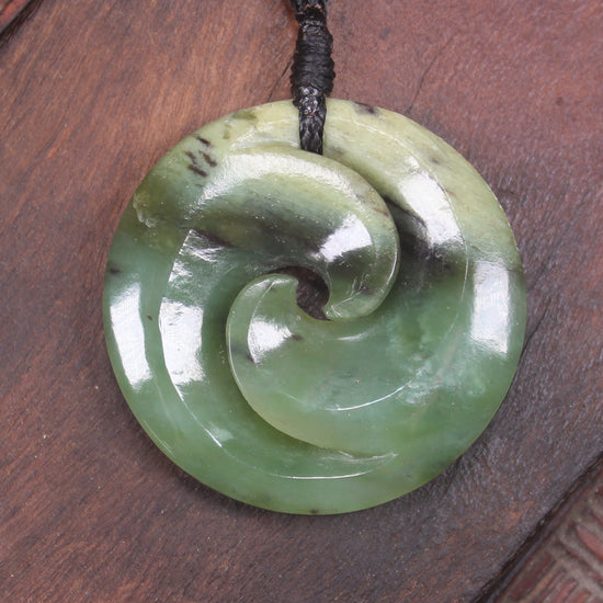 Koru carved from Hapopo Pounamu - NZ Greenstone