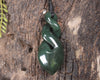 Twist carved from Kawakawa Pounamu - NZ Greenstone
