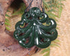 Te Wheke or Octopus Pendant carved from Kawakawa Pounamu - NZ Greenstone