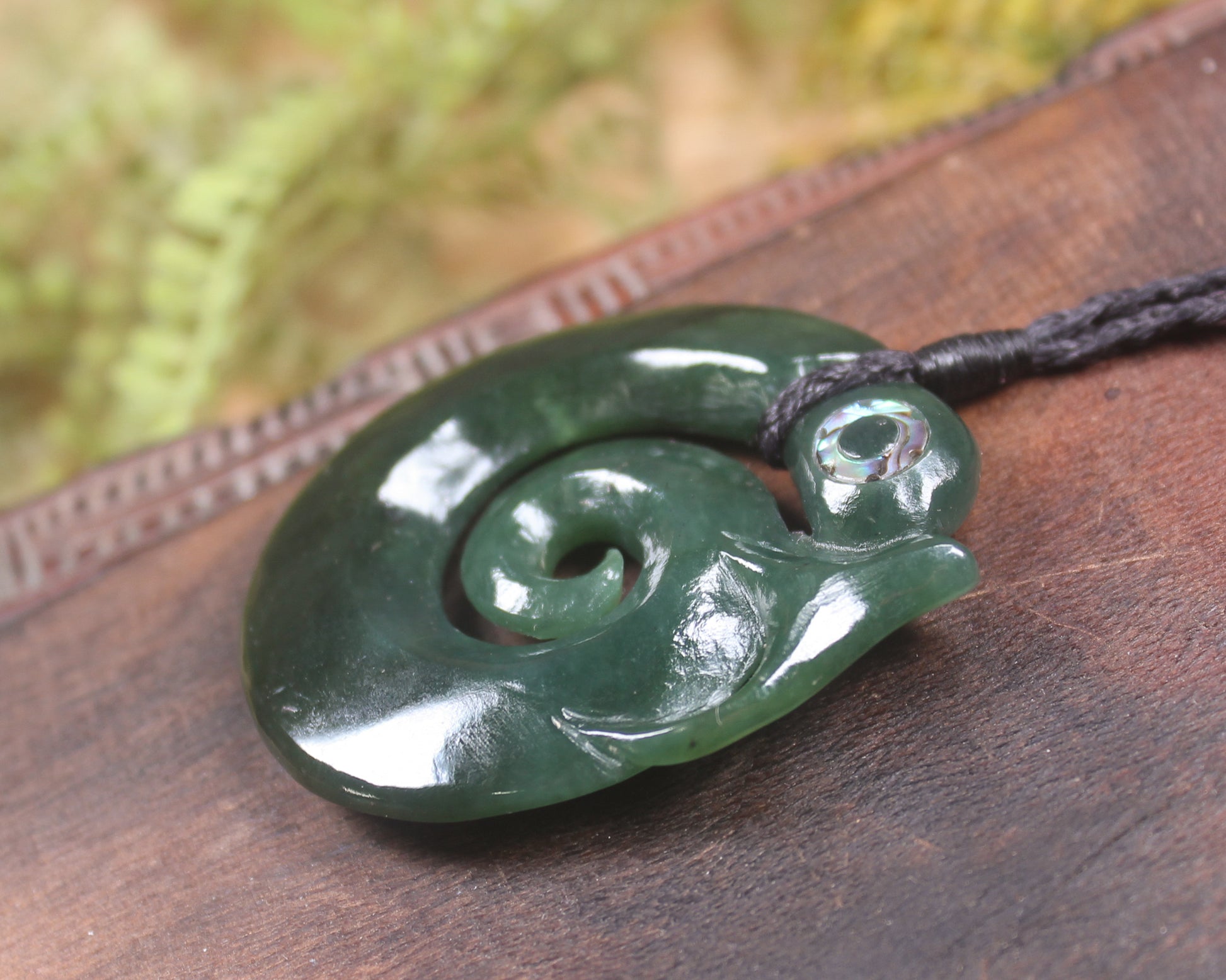 Koropepe carved from Kawakawa Pounamu - NZ Greenstone