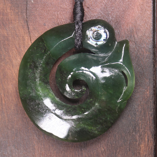 Koropepe carved from Kawakawa Pounamu - NZ Greenstone