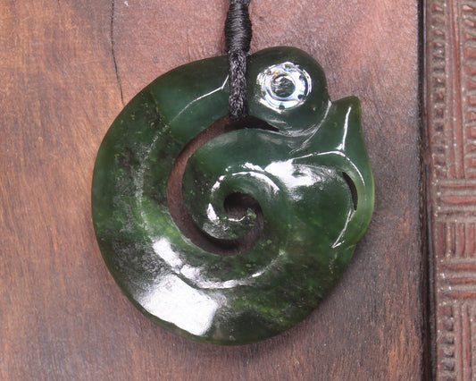 Koropepe carved from Kawakawa Pounamu - NZ Greenstone