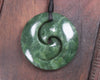 Koru pendant carved from Kawakawa Pounamu - NZ Greenstone