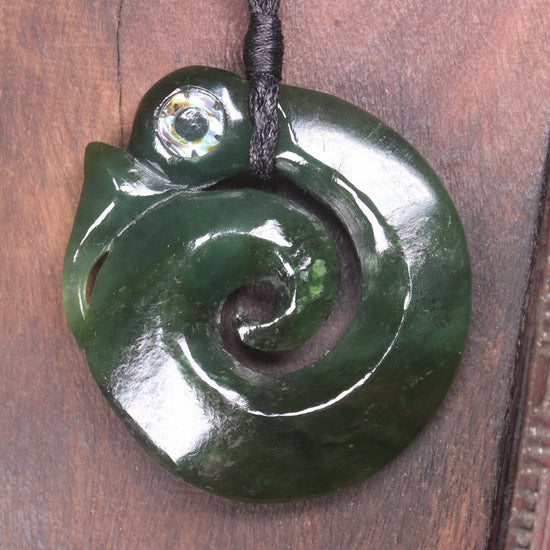 Koropepe carved from Kawakawa Pounamu - NZ Greenstone
