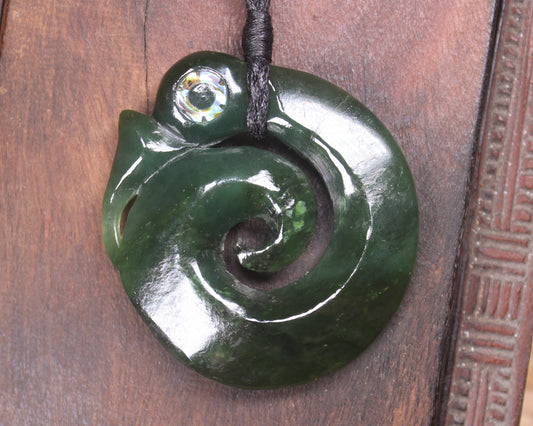 Koropepe carved from Kawakawa Pounamu - NZ Greenstone