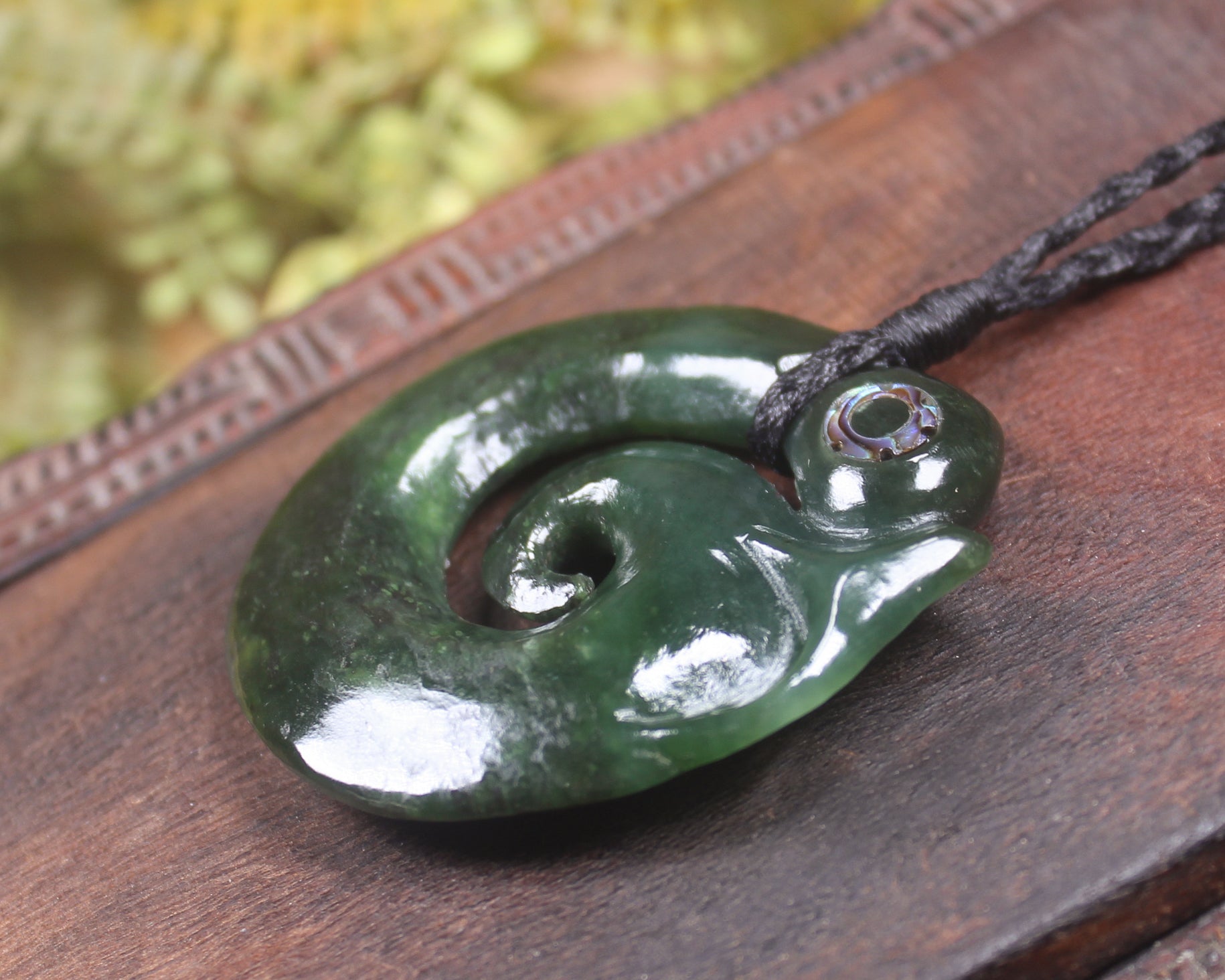 Koropepe carved from Kawakawa Pounamu - NZ Greenstone