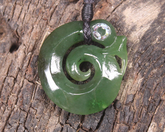 Koropepe carved from Hapopo Pounamu - NZ Greenstone