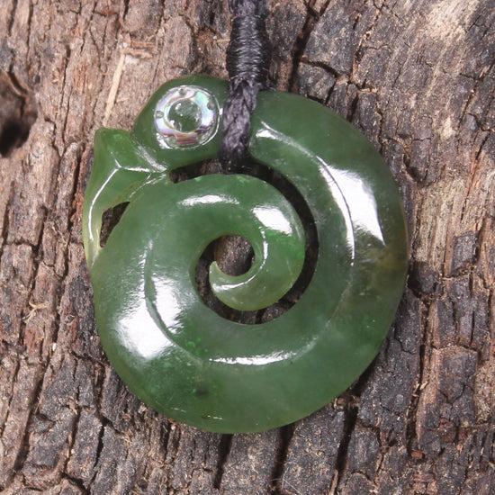 Koropepe carved from Hapopo Pounamu - NZ Greenstone