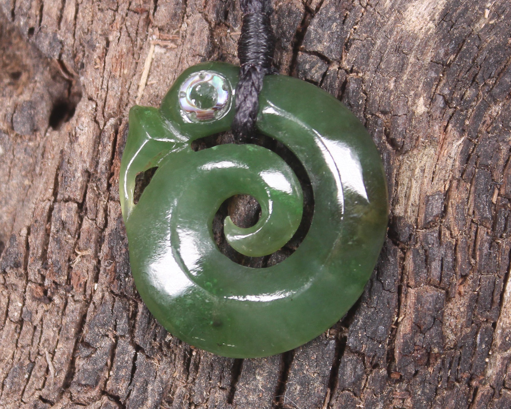 Koropepe carved from Hapopo Pounamu - NZ Greenstone