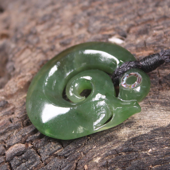 Koropepe carved from Hapopo Pounamu - NZ Greenstone