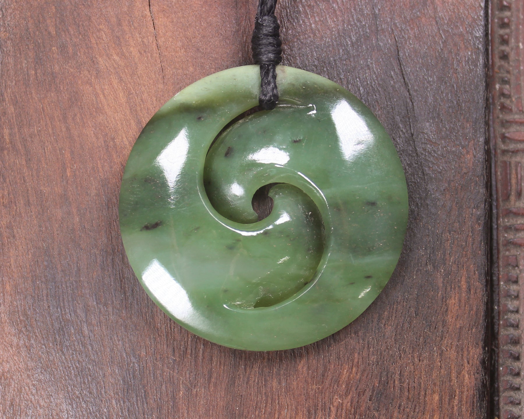 Koru carved from Hapopo Pounamu - NZ Greenstone