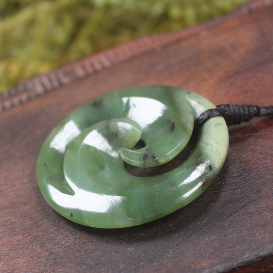 Koru carved from Hapopo Pounamu - NZ Greenstone