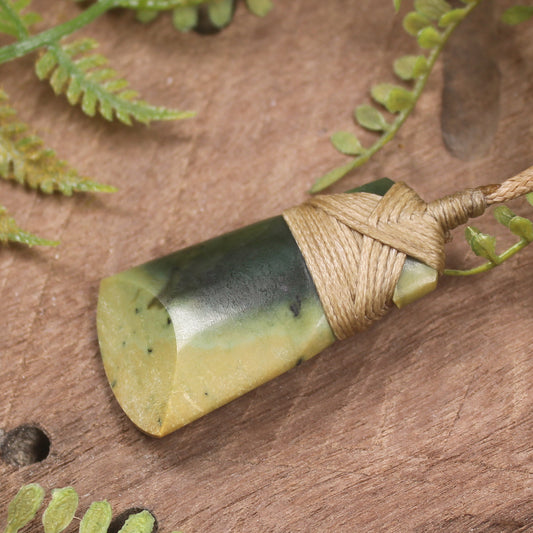 Flower Jade Pounamu Toki Pendant - NZ Greenstone