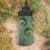 Hapopo Pounamu Toki with Koru - NZ Greenstone